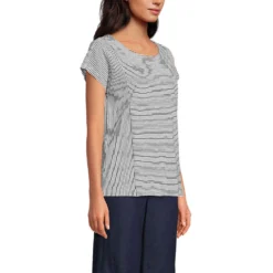 Baumwoll-Jerseyshirt Mit Kurzen Ärmeln Für Damen -Lands' End Verkaufsgeschäft 537721 LEPP FS JWK