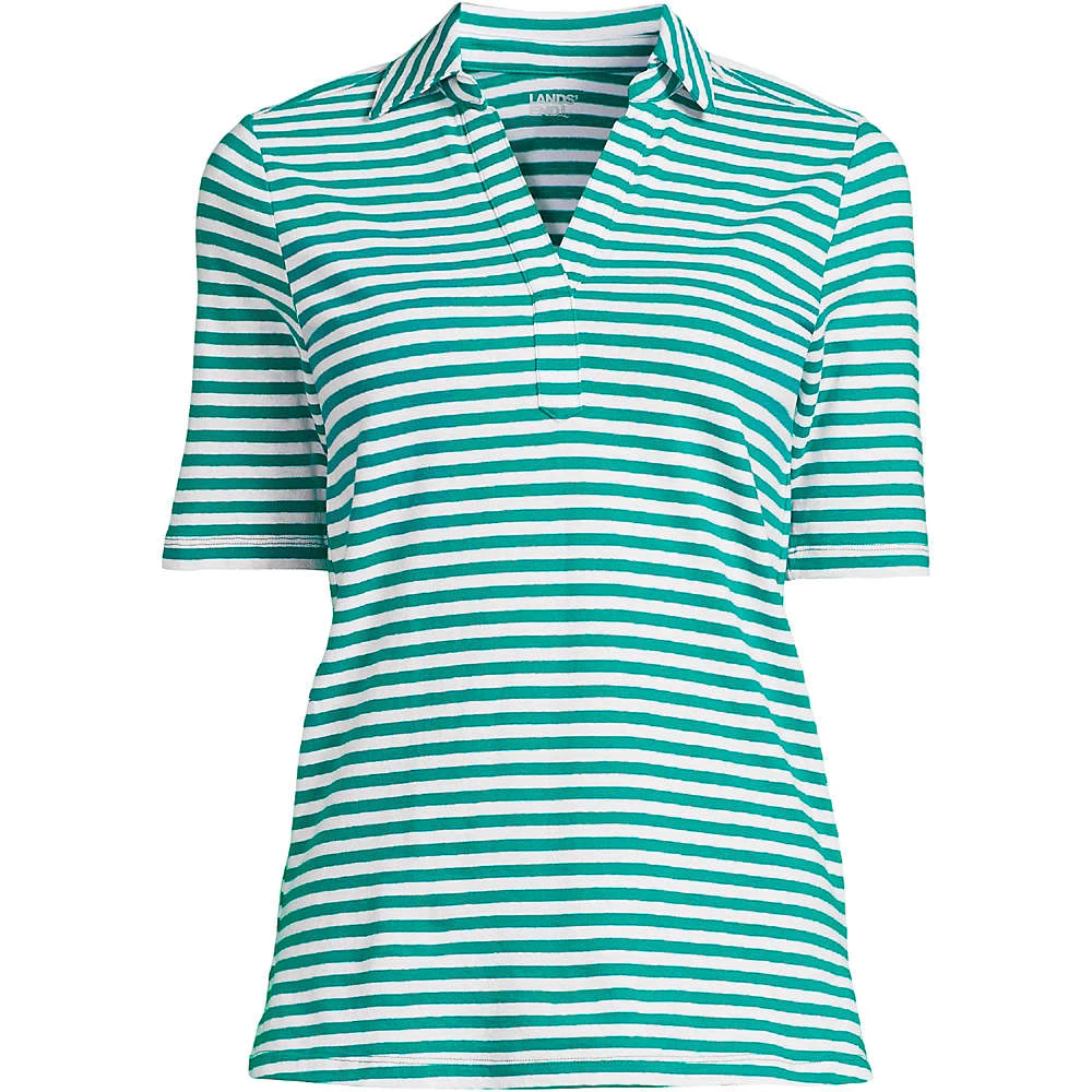 Poloshirt Aus Leinenmix Mit Halblangen Ärmeln Für Damen 2 Poloshirt Aus Leinenmix Mit Halblangen Ärmeln Für Damen – Bild 2