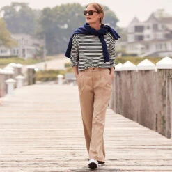 Lands' End Verkaufsgeschäft 15 Chinohose High Waist Mit Weitem Bein Für Damen