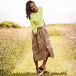 Chino-Midirock Für Damen