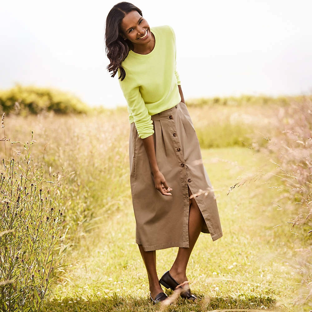 Chino-Midirock Für Damen 1 Chino-Midirock Für Damen