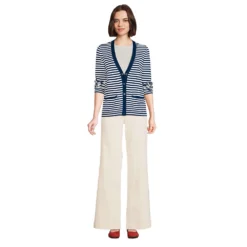 Baumwoll-Feinstrickcardigan Mit V-Ausschnitt Für Damen -Lands' End Verkaufsgeschäft 540497 LEPP F1 33B