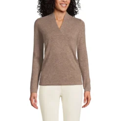 Kaschmir-Pullover Mit Schalkragen Für Damen -Lands' End Verkaufsgeschäft 540828 LEPP FF 2MB