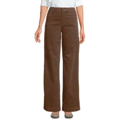 High Waist Cordhose Mit Weitem Bein Für Damen -Lands' End Verkaufsgeschäft 540914 LEPP FF ALL