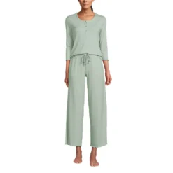 Pointelle-Pyjama-Set In 3/4-Länge Für Damen -Lands' End Verkaufsgeschäft 541590 LEPP FF O74