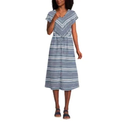 Leichtes Tencel Midikleid Für Damen -Lands' End Verkaufsgeschäft 541908 LEPP FF 4O2